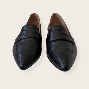 Paul Green Nori Black Leather Loafer Size AU 3 EU 36 Slip On Minimal Classic